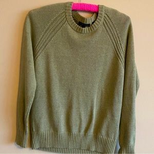 Jeanne Pierre Womans Small Sweater 100% Cotton Crewneck Pastel Ivy Green CUTE